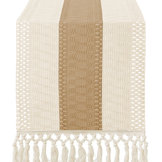 Macrame Table Runners with Tassels Natural Burlap Cotton Table Flag