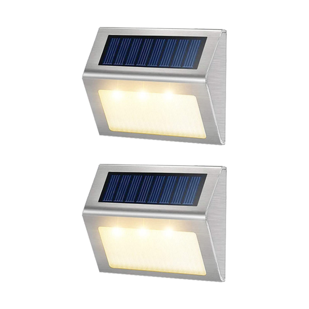 2Pcs Outdoor Waterproof 3LED Solar Fence Light Garden Wall Lamp