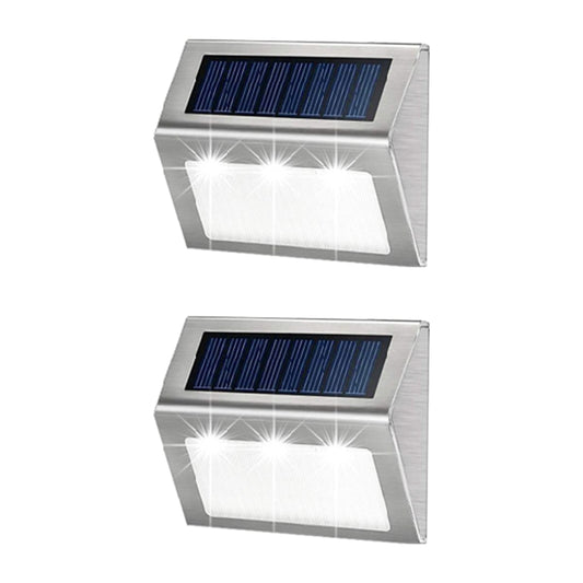 2Pcs Outdoor Waterproof 3LED Solar Fence Light Garden Wall Lamp