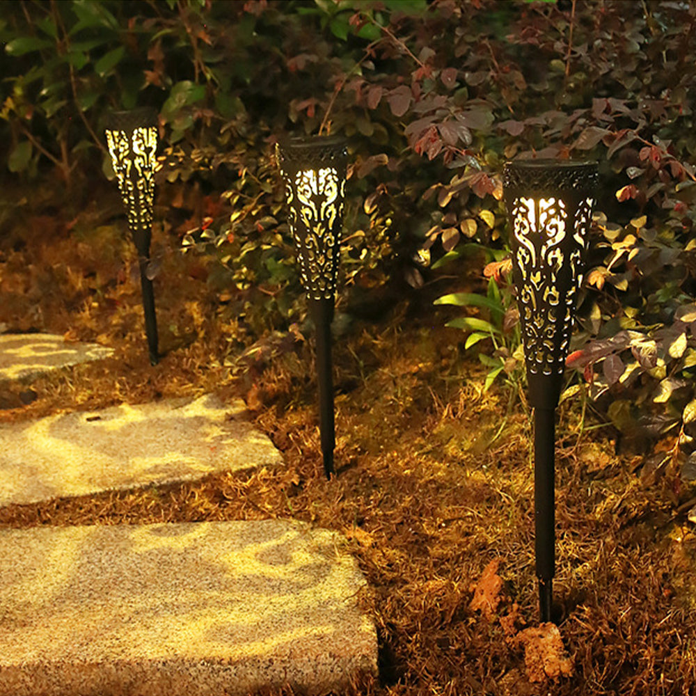 4pcs Solar Lights Outdoor Decorative Conical Garden Landscape Lighting