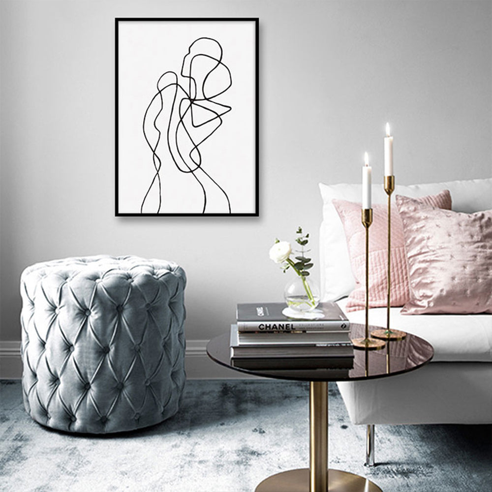 4Pcs Line Art Prints Abstract Figure Printing Canvas Modern Wall Art Home Decor