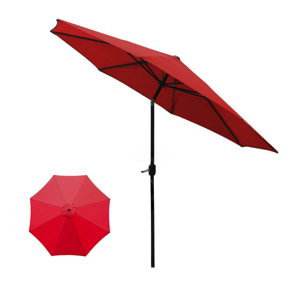 Patio Umbrella Market Table Outdoor Deck Umbrella Replacement Canopy Cover-Red