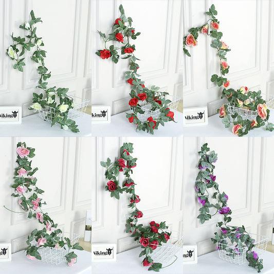 2.2m Artificial Silk Rose Flowers Fake Vine Ivy Hanging Garland Floral Wedding