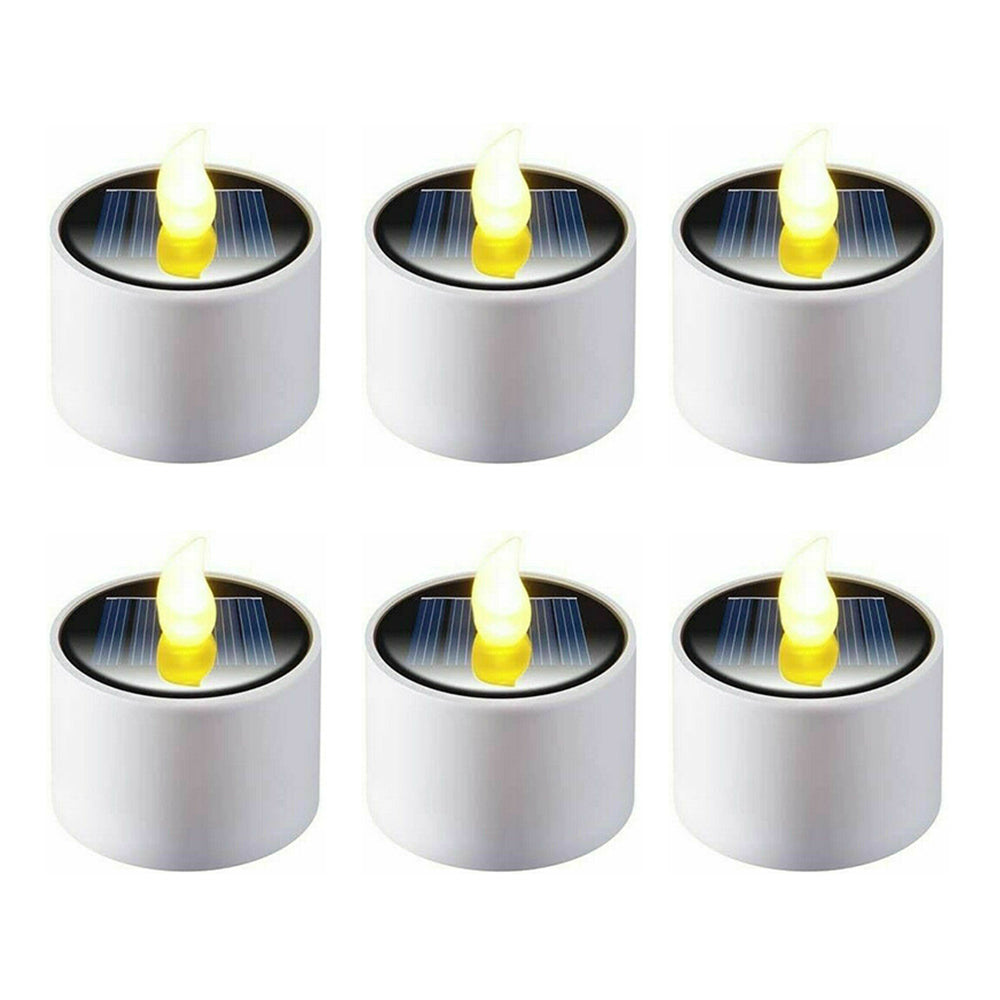 6PCS Solar Powered LED Flickering Flameless Candle Light