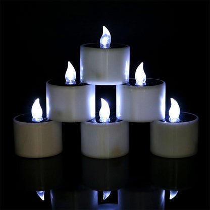 6PCS Solar Powered LED Flickering Flameless Candle Light