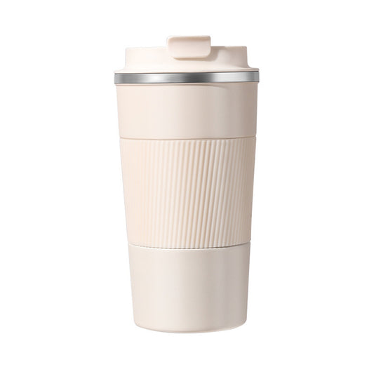 Insulated Vacuum Coffee Cup with Lid Double Wall Coffee Tumbler-White