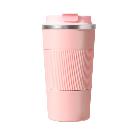 Insulated Vacuum Coffee Cup with Lid Double Wall Coffee Tumbler-Pink