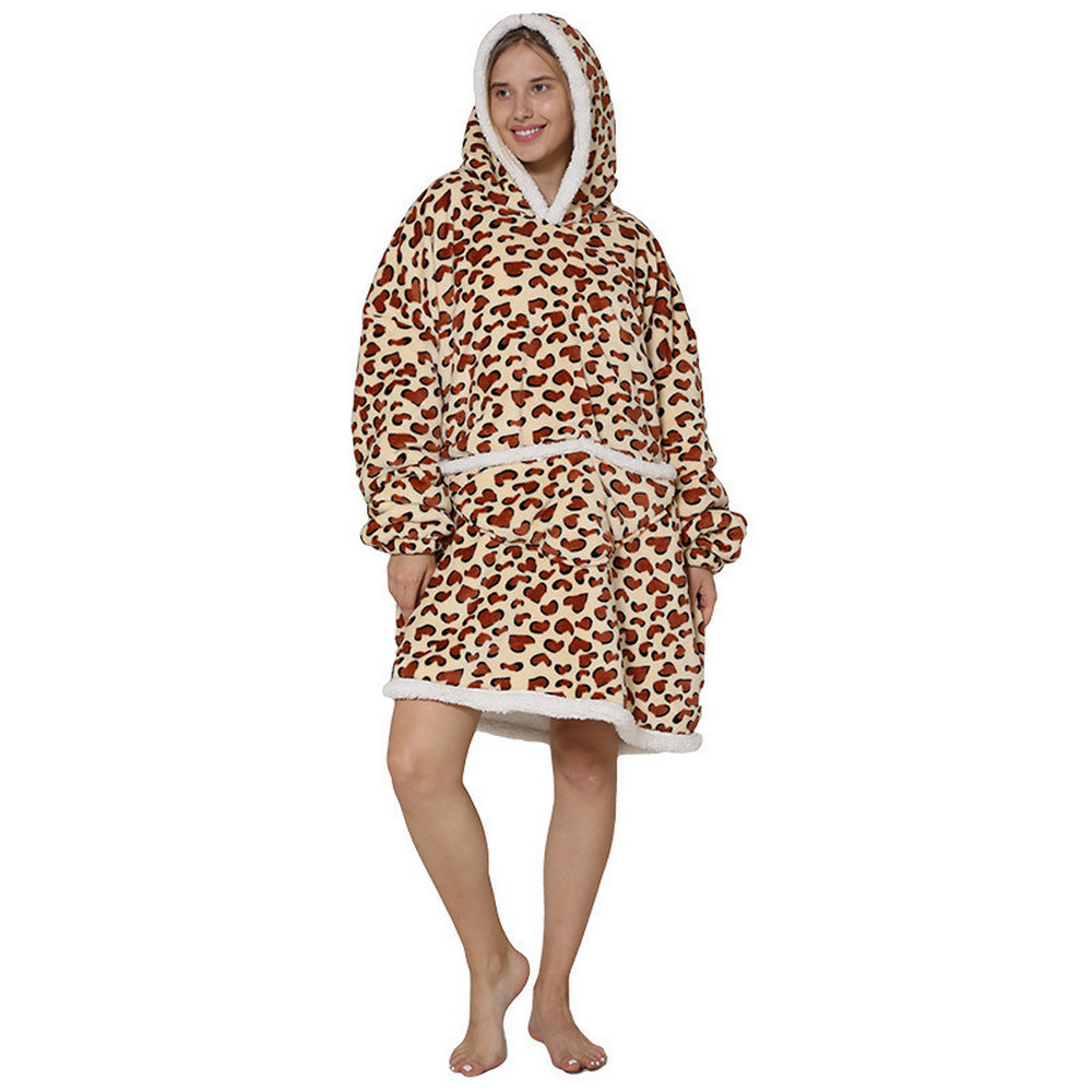 Oversized Wearable Blanket Sherpa Fleece Hoodie Sweatshirt Blanket for Adults