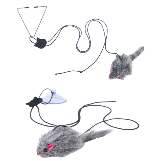 2 Styes Set Hanging Door Bouncing Self-Play Interactive Mouse Cat Toy