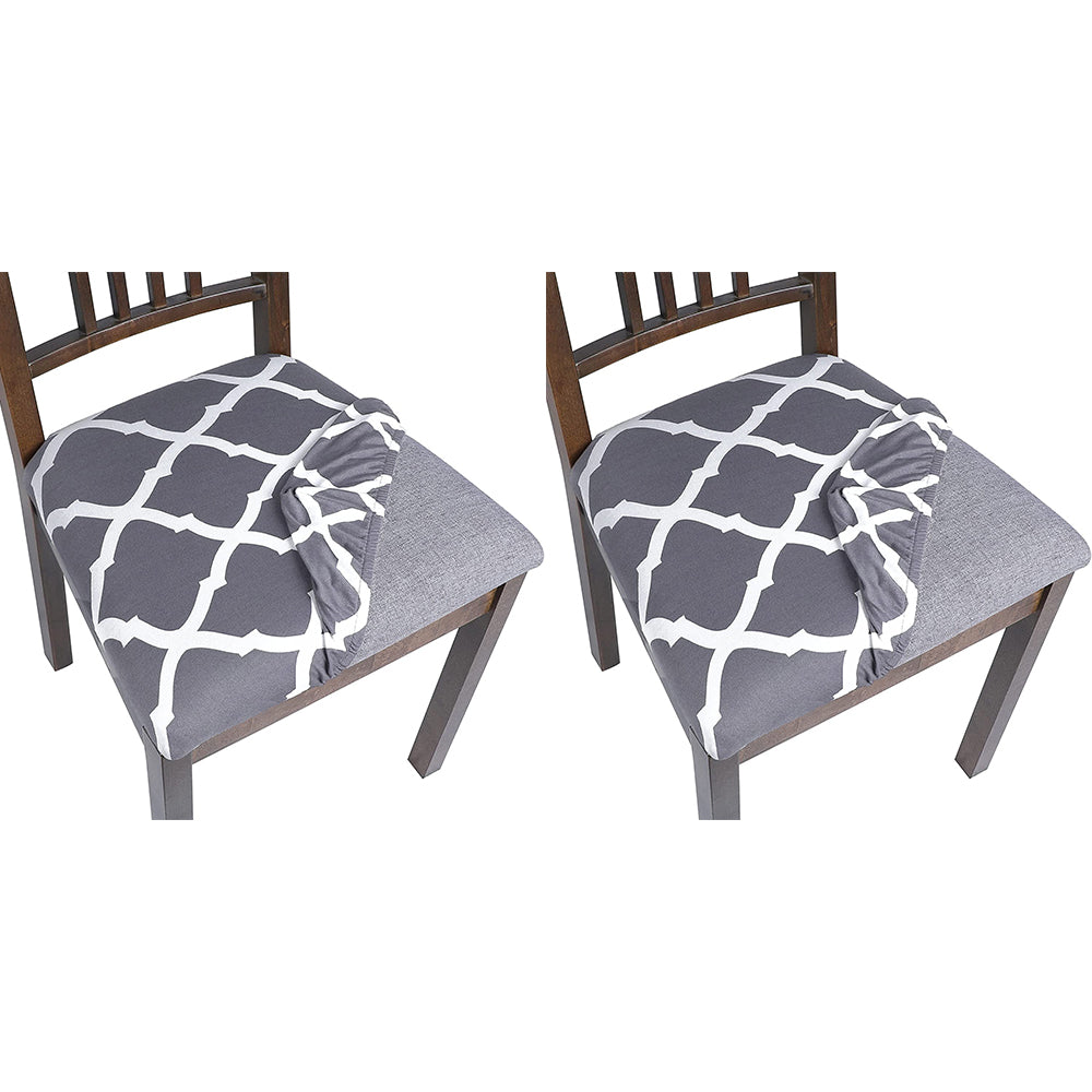 2Pcs Printed Stretch Dining Chair Seat Covers