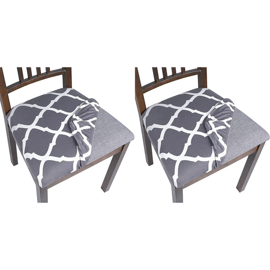 2Pcs Printed Stretch Dining Chair Seat Covers