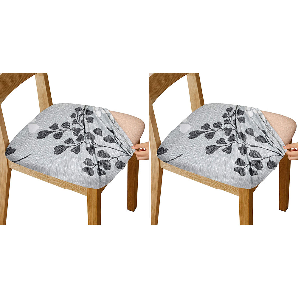 2Pcs Printed Stretch Dining Chair Seat Covers