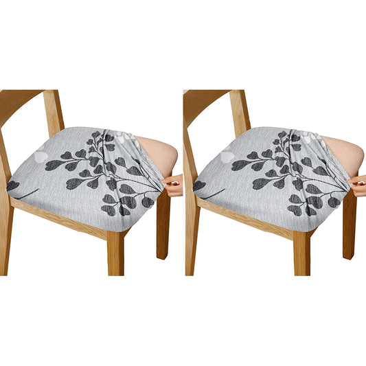 2Pcs Printed Stretch Dining Chair Seat Covers