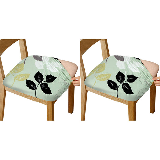 2Pcs Printed Stretch Dining Chair Seat Covers