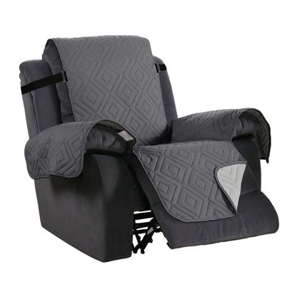 Waterproof Reversible Quilted Recliner Slipcover-Grey