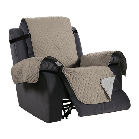 Waterproof Reversible Quilted Recliner Slipcover-Beige