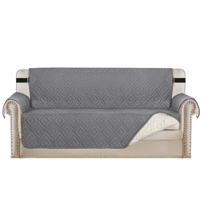 Waterproof Reversible Quilted Slipcover with Non-Slip Strap-Grey