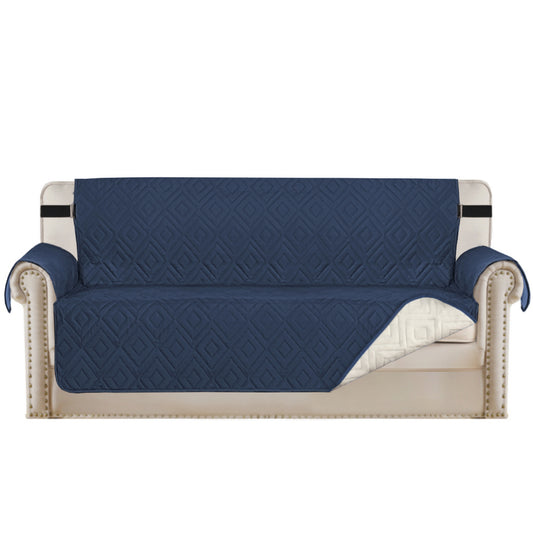 Waterproof Reversible Quilted Slipcover with Non-Slip Strap-Navy