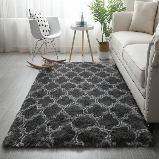 Anti SlipTie-Dyed Floor Carpet Fluffy Rug-Grey Lantern