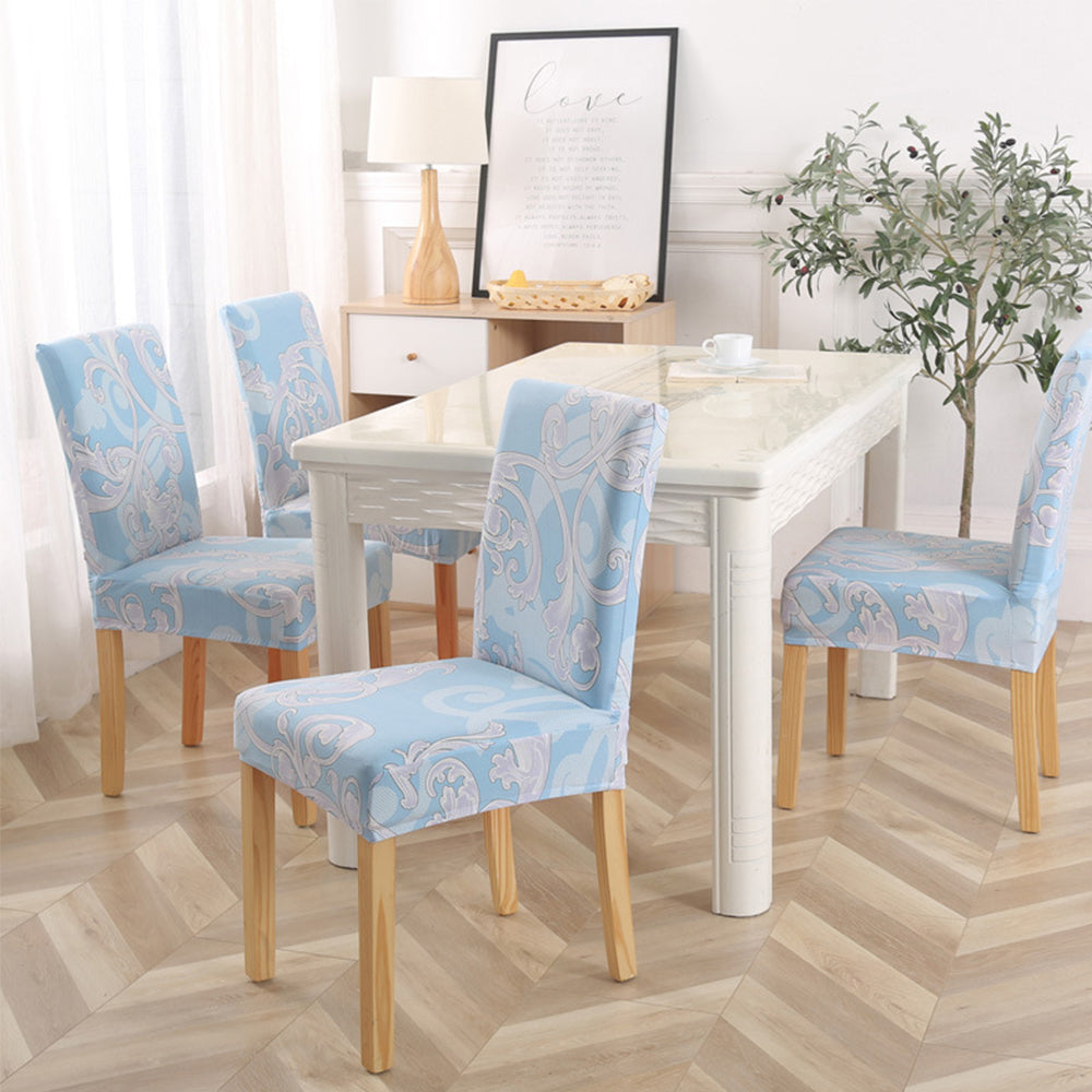 4Pcs Stretch Chair Cover-Blue