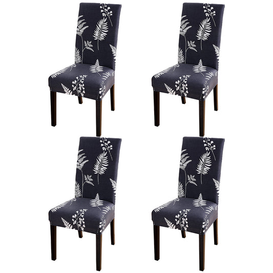 4-Pack Flower Printed Chair Cover-Leaf Shadow