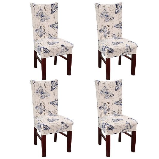 4-Pack Flower Printed Chair Cover-Butterfly