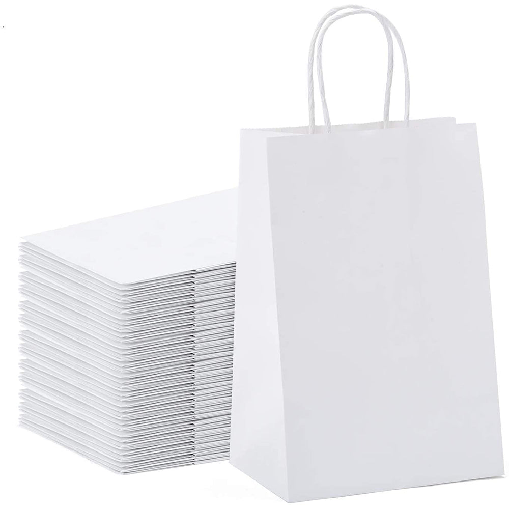 10Pcs Kraft Paper Party Favor Gift Bags With Handle For Shopping