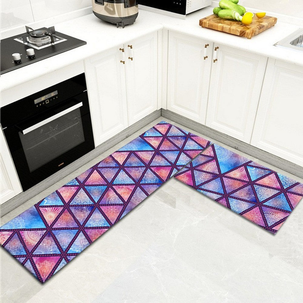 2Pcs Bohemian Kitchen Non-Slip Floor Mat Set