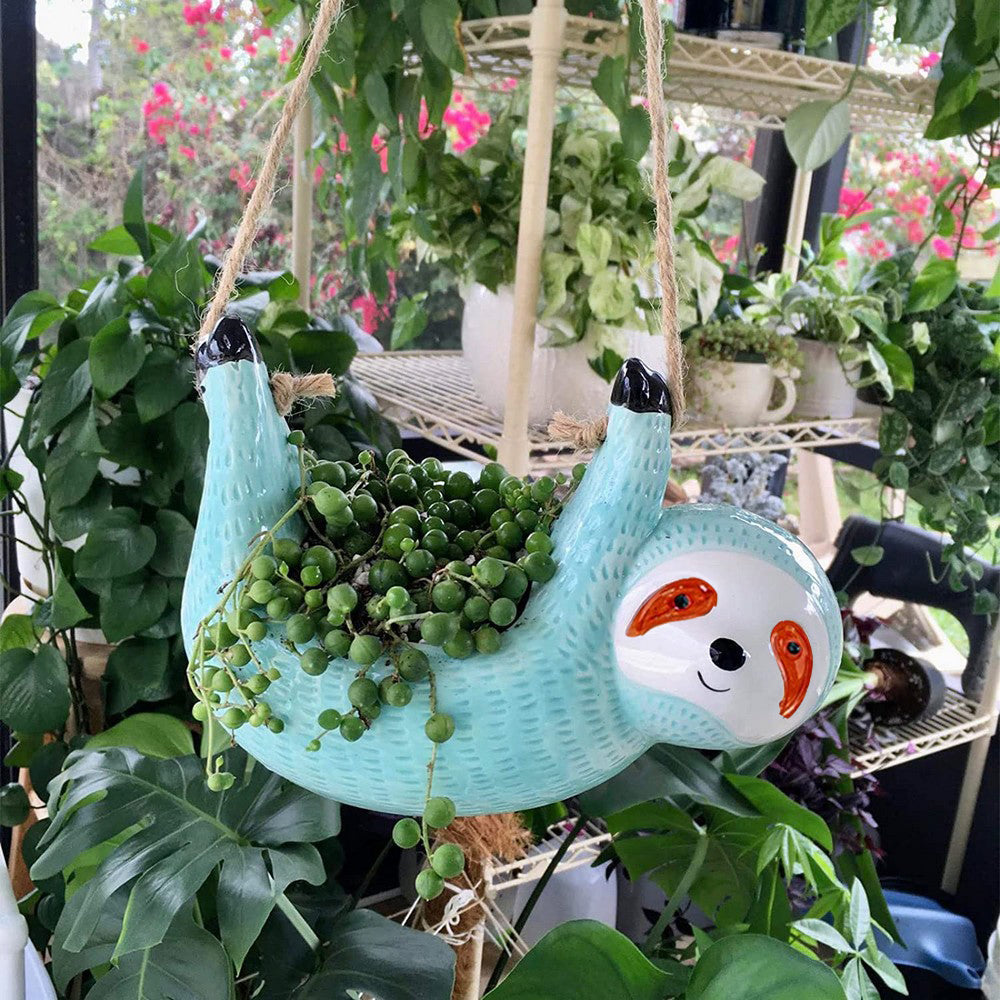 Sloth Gardening Gifts Hanging Planter for Indoor Outdoor Plants