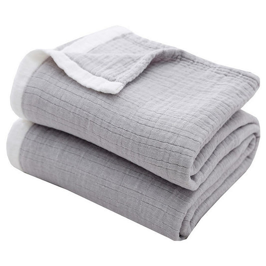 100%Cotton Light Comfortable Muslin Blanket for All Season-Grey