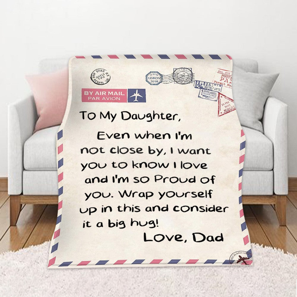 Best Birthday Day Gifts Soft Flannel Throw Blanket-To Daughter from dad