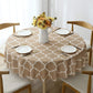 Plaid Print Waterproof Round Tablecloth Oil Proof Spill-Proof Table Cloth