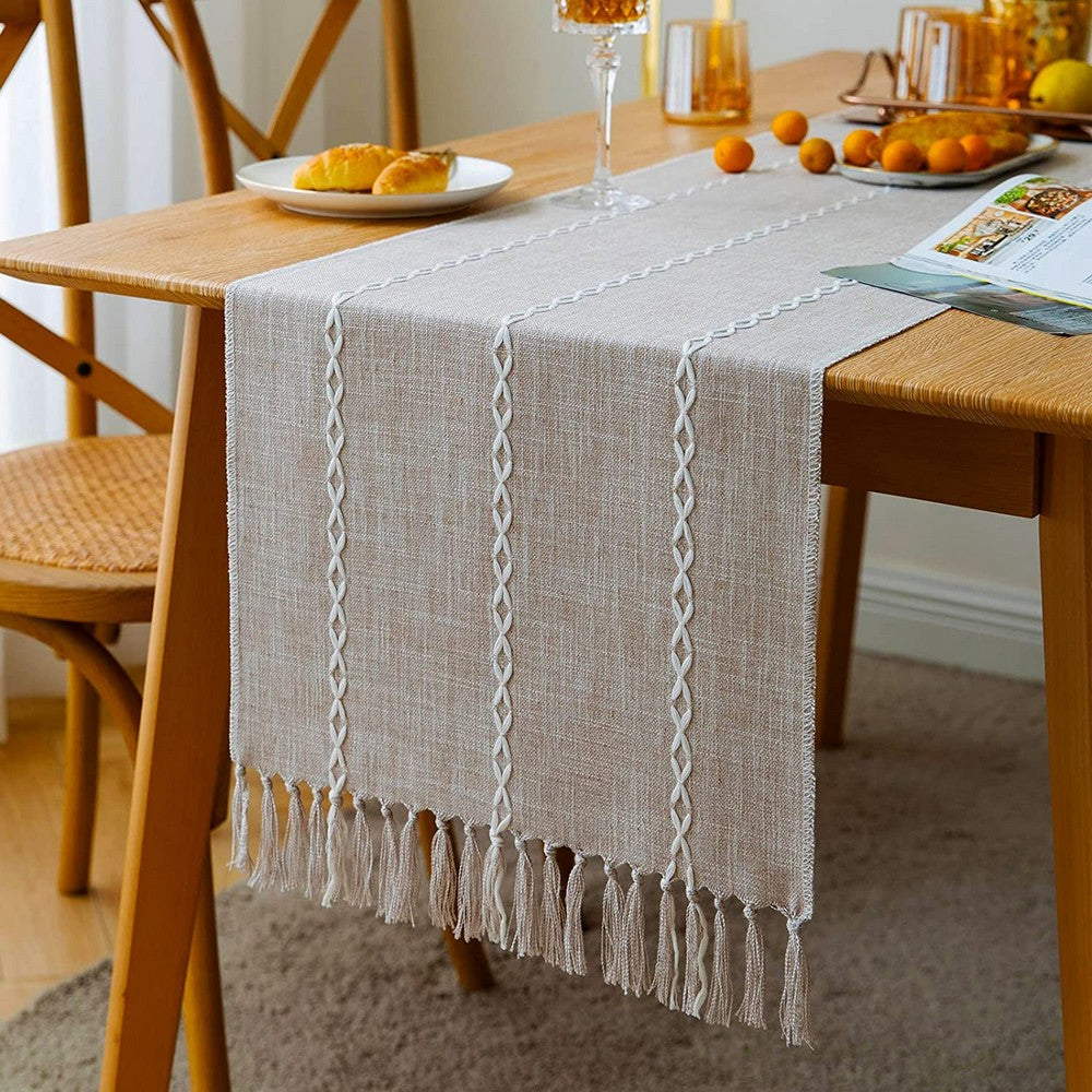 Farmhouse Table Runner Rustic Linen Boho Table Runner