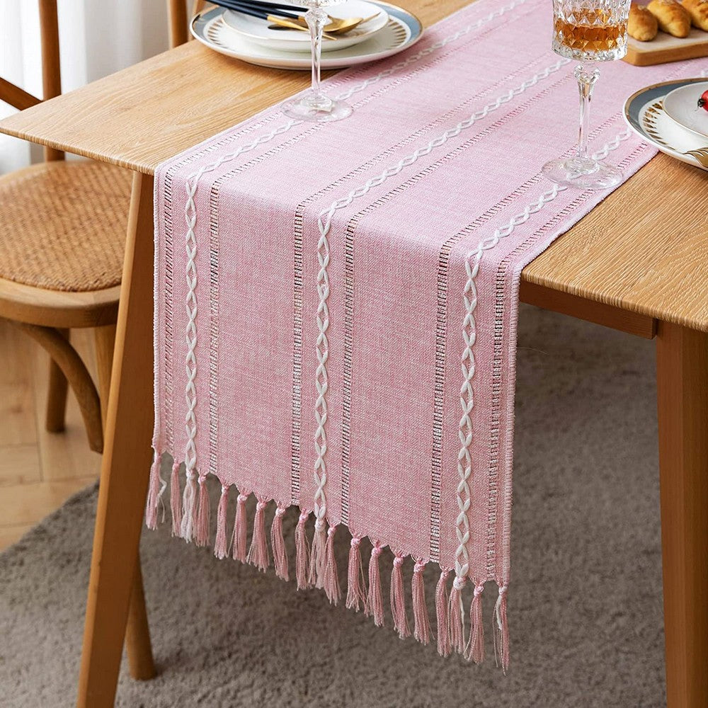 Farmhouse Table Runner Rustic Linen Boho Table Runner