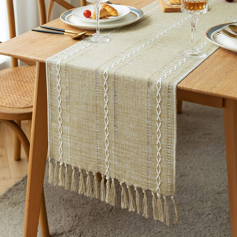 Farmhouse Table Runner Rustic Linen Boho Table Runner