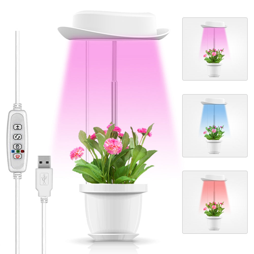 Height Adjustable Full Spectrum LED Plant Grow Light Indoor Halo Grow Lamp