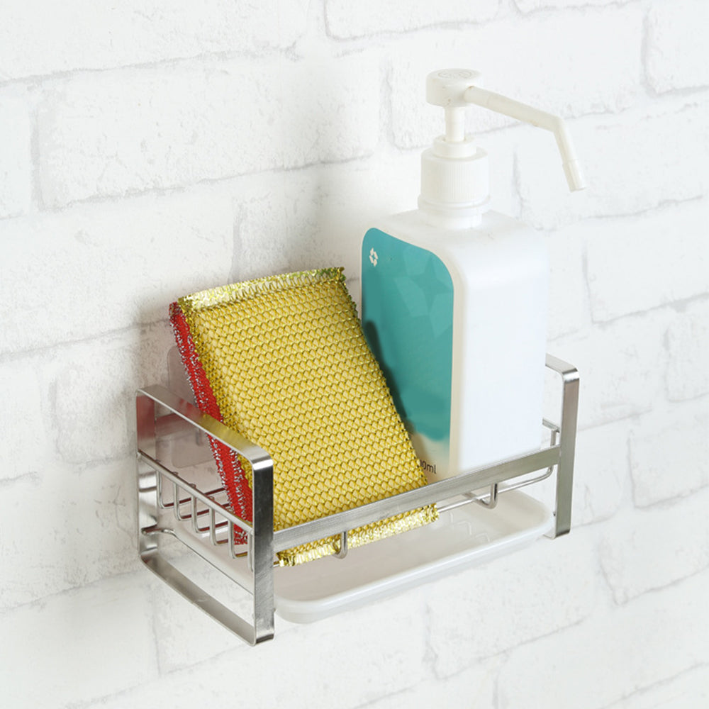 Stainless Steel Soap Dispenser Rack with Removable Drain Tray