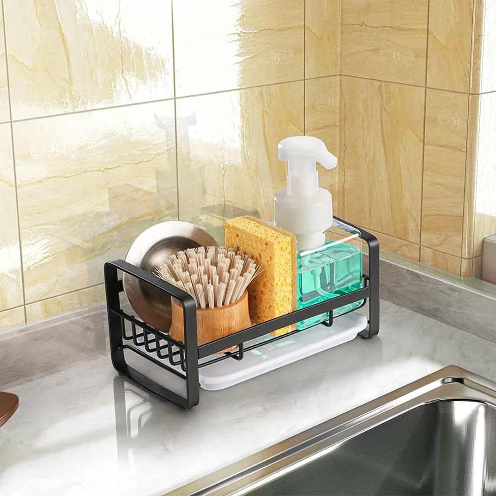 Stainless Steel Soap Dispenser Rack with Removable Drain Tray