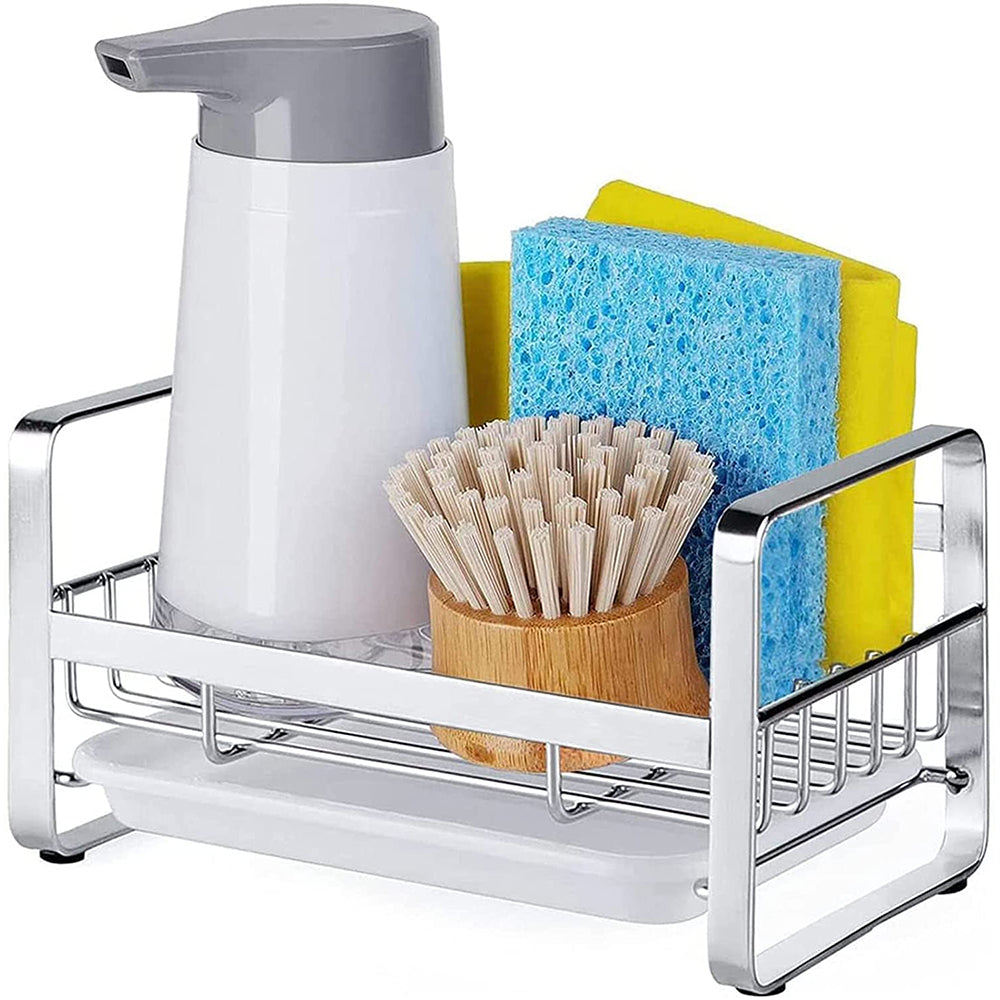 Stainless Steel Soap Dispenser Rack with Removable Drain Tray