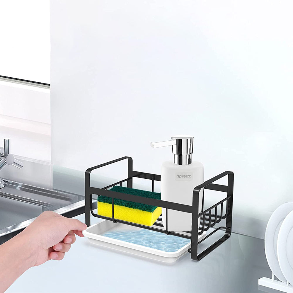 Stainless Steel Soap Dispenser Rack with Removable Drain Tray