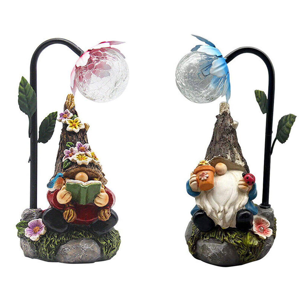 Garden Gnomes Statue Solar Powered Colorful Gradient LED Lights