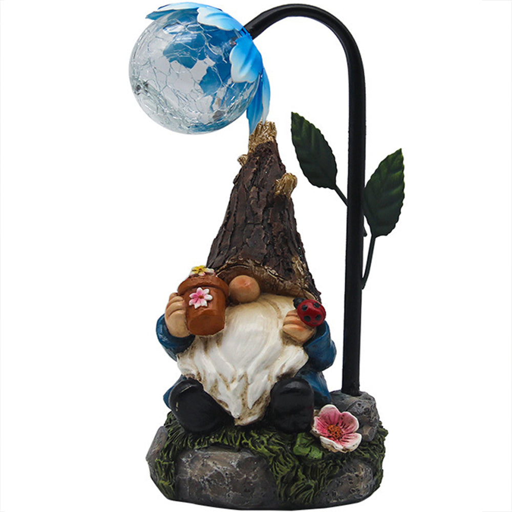 Garden Gnomes Statue Solar Powered Colorful Gradient LED Lights