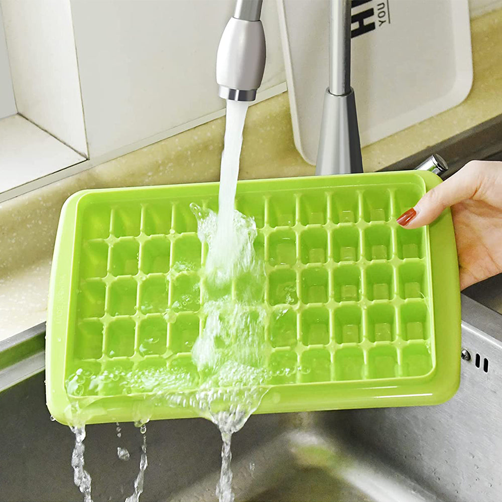 Ice Cube Tray with Lid and Bin for Freezer