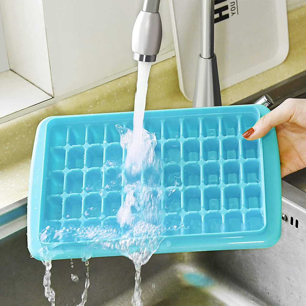 Ice Cube Tray with Lid and Bin for Freezer