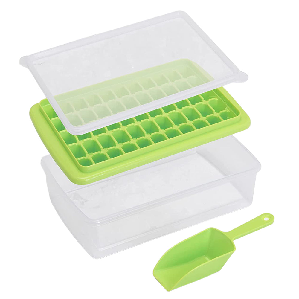 Ice Cube Tray with Lid and Bin for Freezer