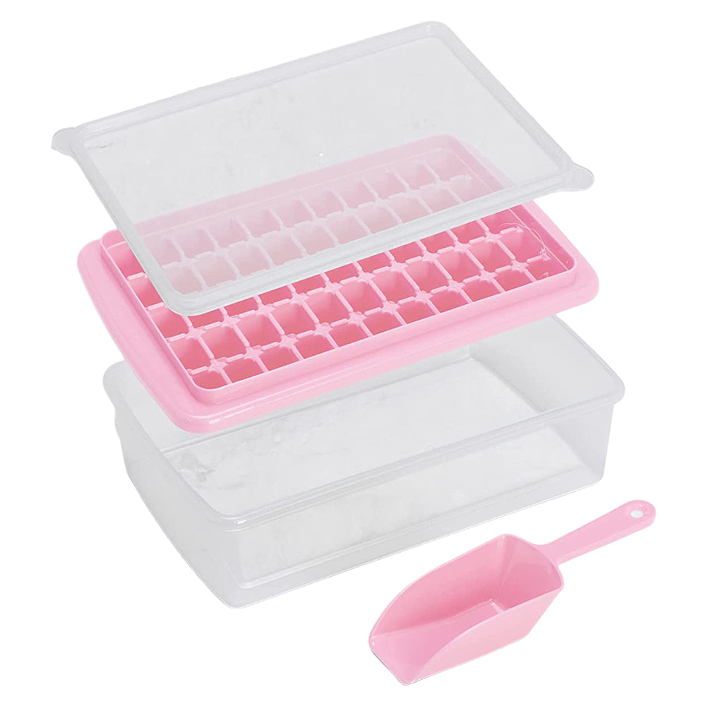 Ice Cube Tray with Lid and Bin for Freezer