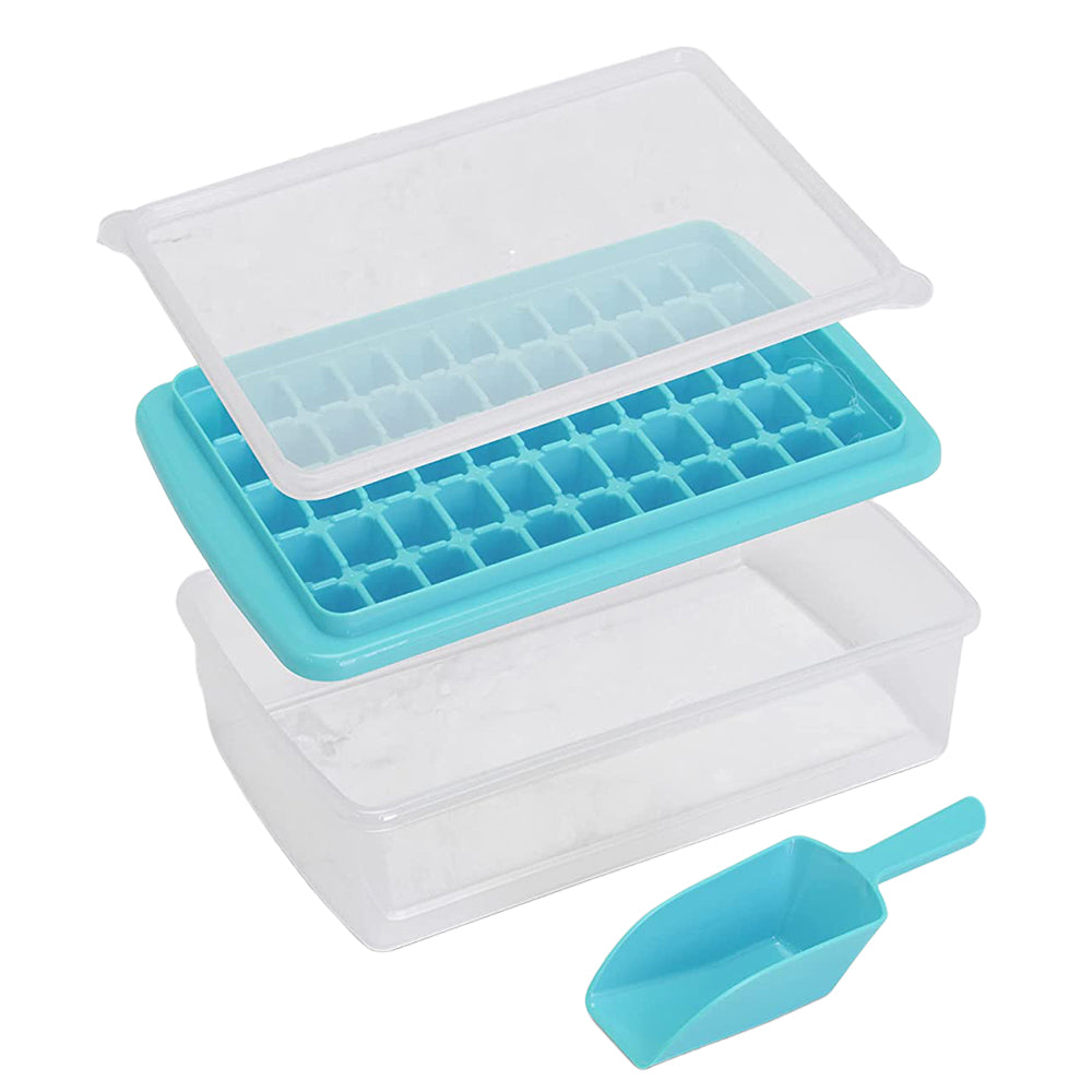 Ice Cube Tray with Lid and Bin for Freezer