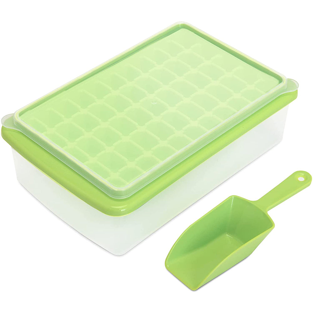 Ice Cube Tray with Lid and Bin for Freezer