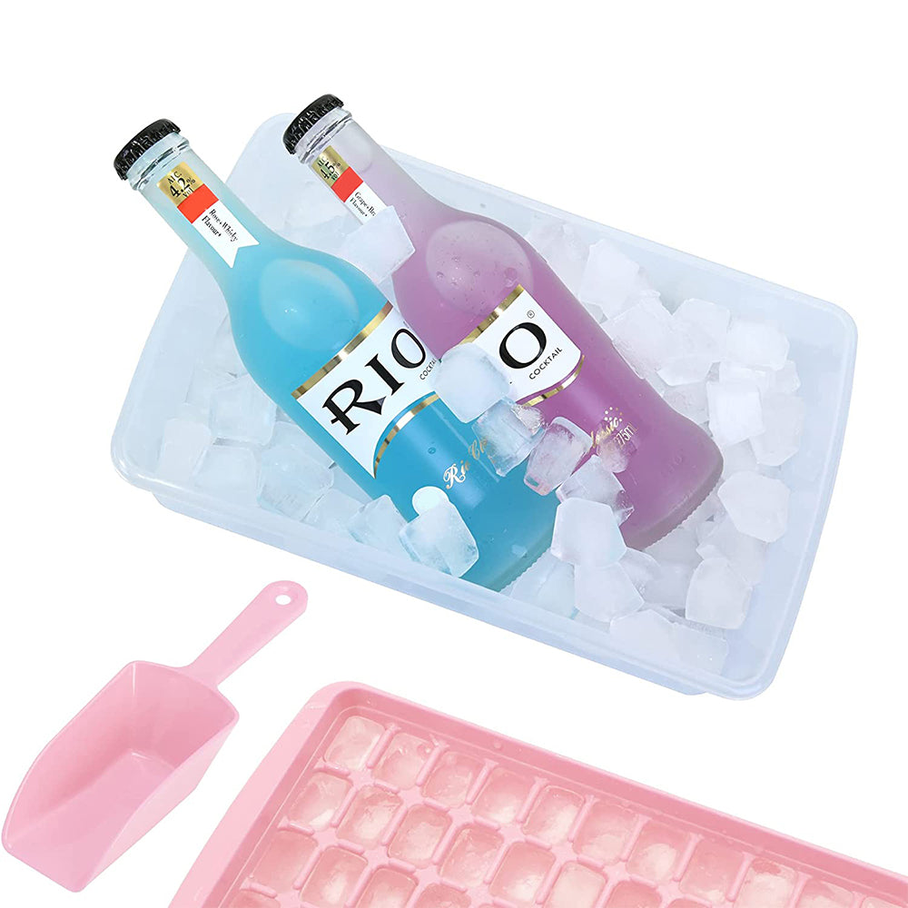 Ice Cube Tray with Lid and Bin for Freezer