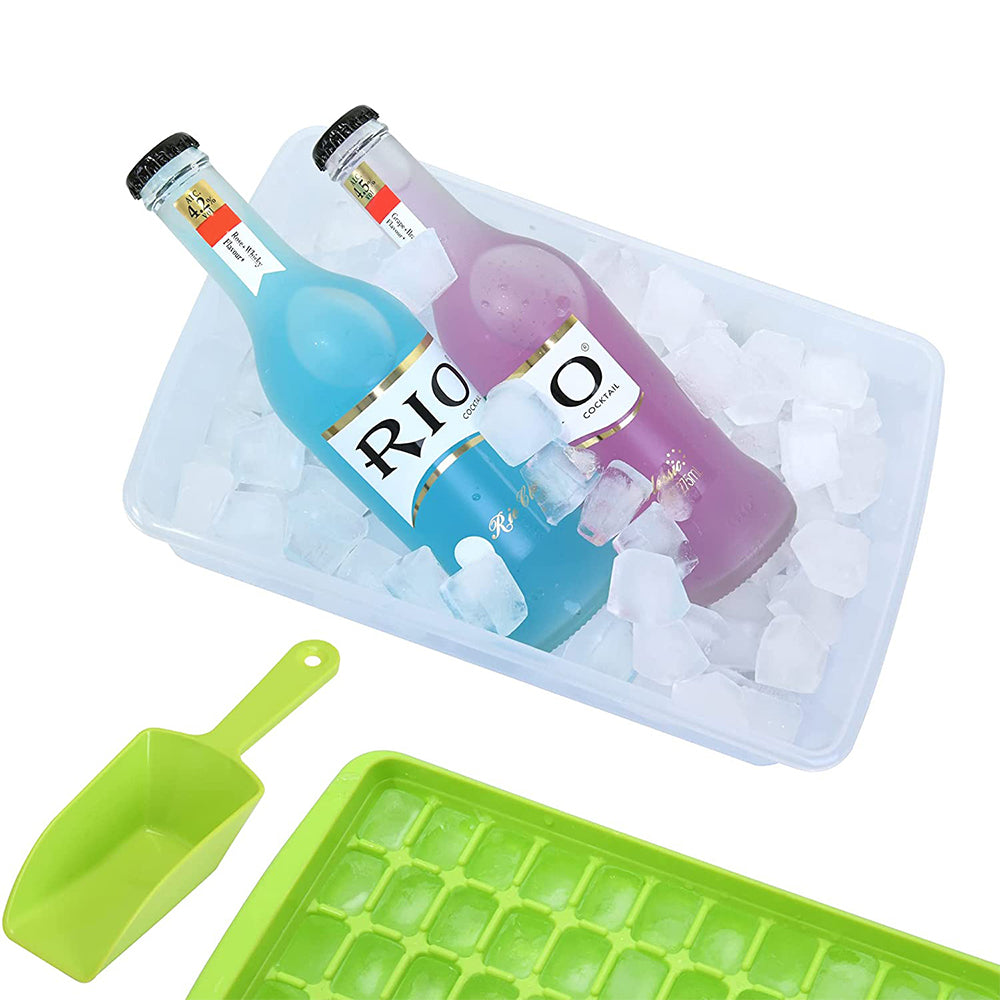 Ice Cube Tray with Lid and Bin for Freezer